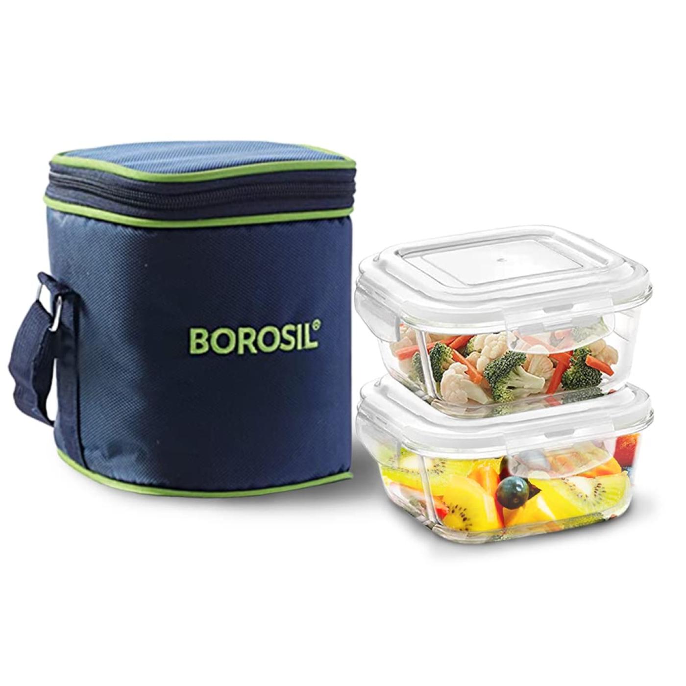 Borosil Glass Tiffin Lunch Box Square 2 Box