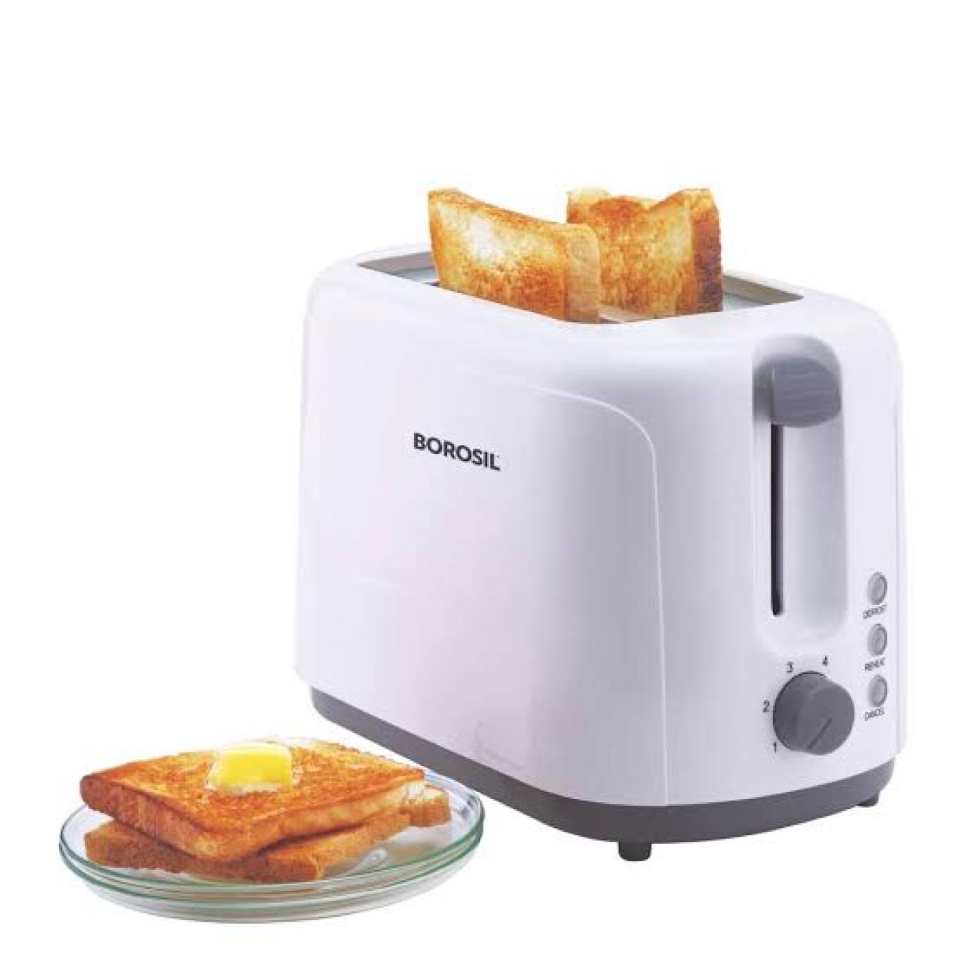 Borosil Pop Up Toasters Krispy White 2 Slices