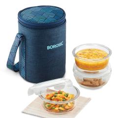 Borosil Glass Tiffin Lunch Box Round 3 Box