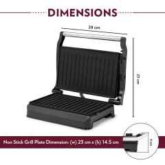 Borosil Grill Sandwich Maker Meta Prime Grill 2 Slices