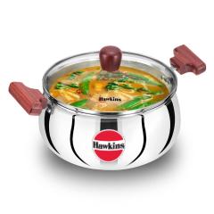 Hawkins Futura Handi Tri Ply  4 Ltr Glass Lid