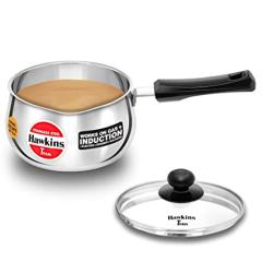 Hawkins Futura Sauce Pan Stainless Steel Tpan 2 Ltr Glass Lid